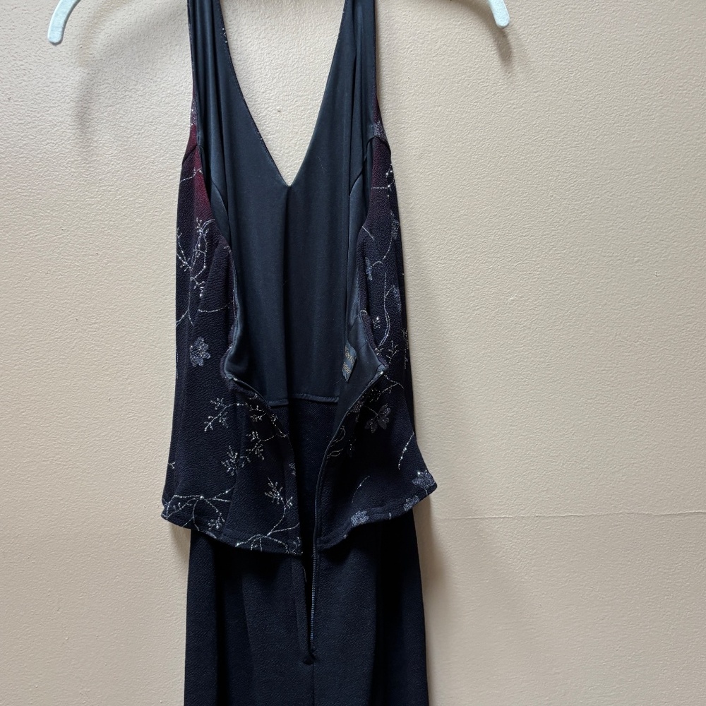 Scott McClintock Millennium 2000 Black/Silver Maxi Vintage Halter Dress Size 6 - Picture 8 of 13